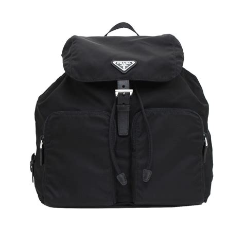 Prada Zainetto Unisex Black Tessuto Nylon Backpack Rucksack .